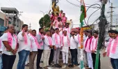 తెలంగాణ రాష్ట్ర ఆవిర్భావ వేడుకలు ఘనంగా నిర్వహించిన బీఆర్ఎస్ నాయకులు