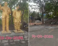 నందనవనంలో అర్ధరాత్రి మహనీయుల విగ్రహాల తొలగింపు 