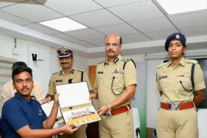 ప్రశంసా పత్రాలు అందుకున్న నిర్మల్ జిల్లా ఎస్పీ పీఆర్వో నరిమెట్ల వంశీ.. 